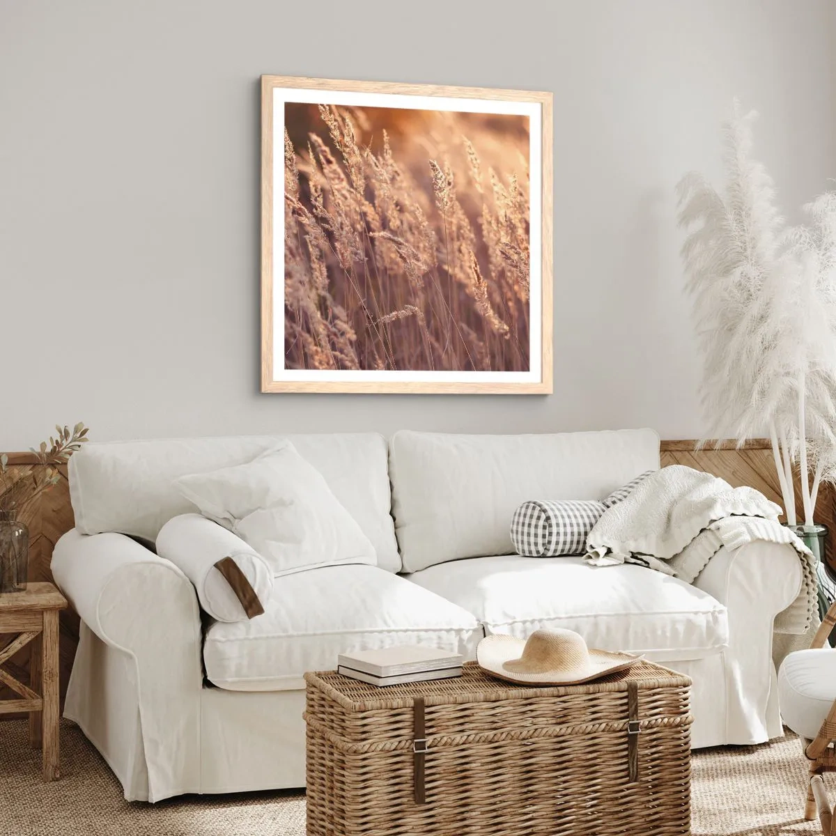 Poster in light oak frame - Ready to Welcome Autumn - 60x60 cm