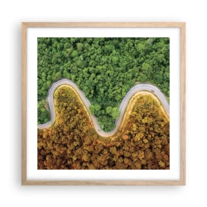 Poster in light oak frame - Borders and Breakthroughs - 50x50 cm