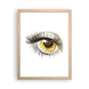 Poster in light oak frame - Look Hot As a Summer - 30x40 cm
