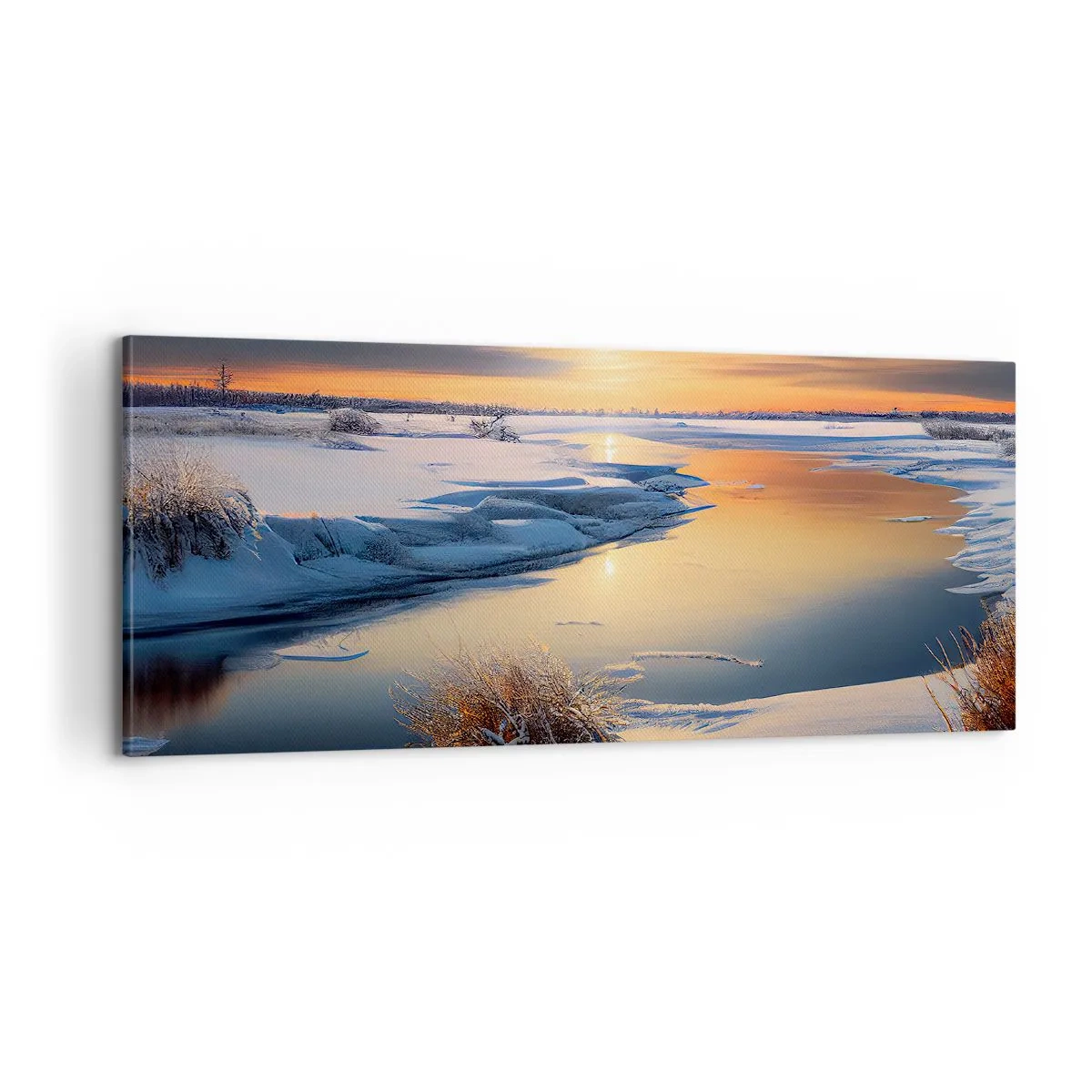 Canvas picture - Winter Sunset - 100x40 cm