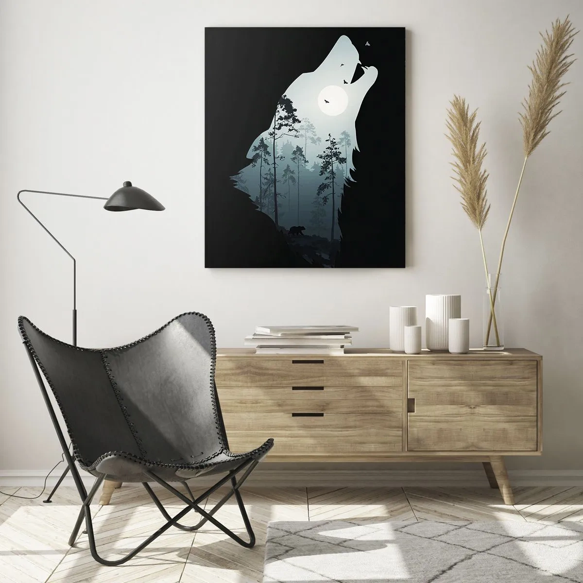 Glass picture - Sound of a Night Forest - 50x70 cm