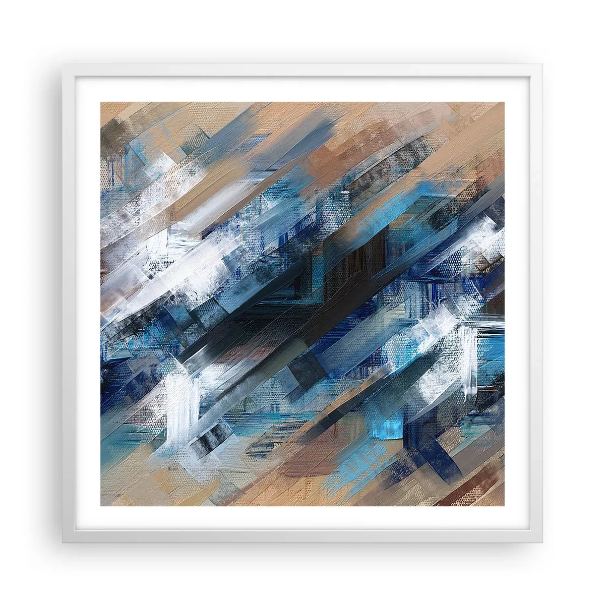Poster in white frmae - On the Blue Slant - 60x60 cm