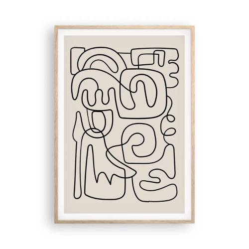 Poster in light oak frame - Tracing - 70x100 cm