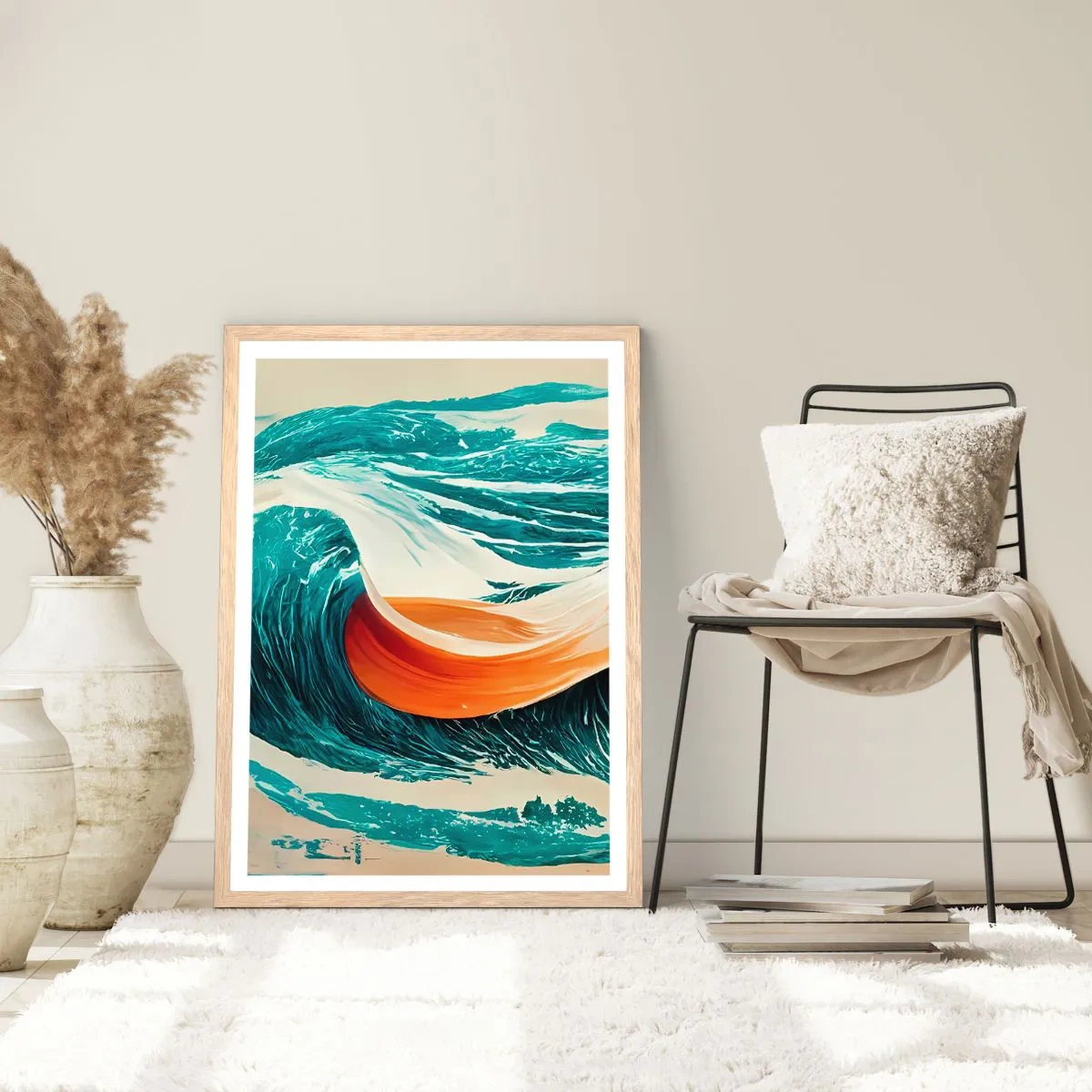 Poster in light oak frame - Surfer's Dream - 70x100 cm