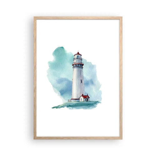 Poster in light oak frame - Gentle Sister of Blue - 50x70 cm