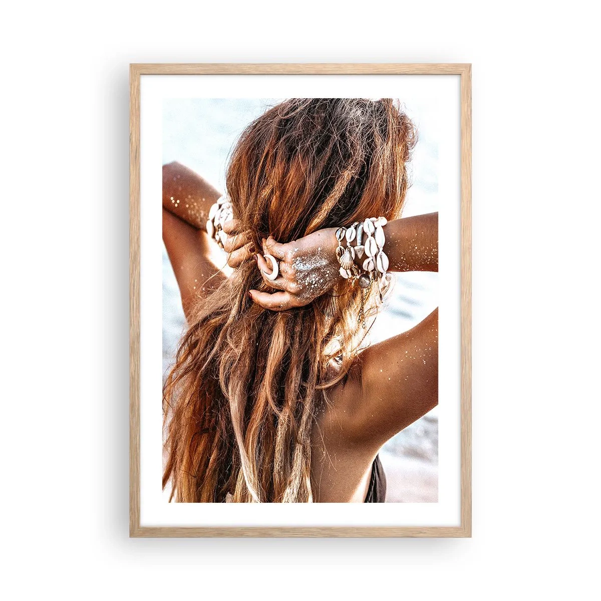 Poster in light oak frame - Sister of Water and Sun - 50x70 cm