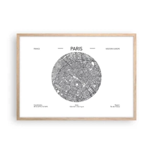 Poster in light oak frame - Anatomy of Paris - 70x50 cm