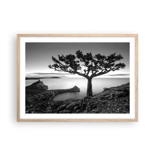 Poster in light oak frame - Quiet All Around - 70x50 cm