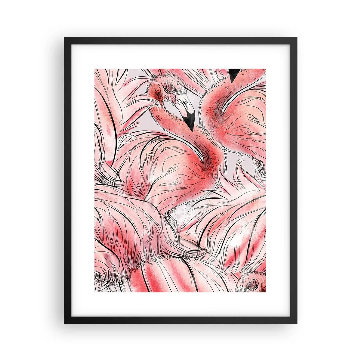 Poster in black frame - Bird Corps de Ballet - 40x50 cm