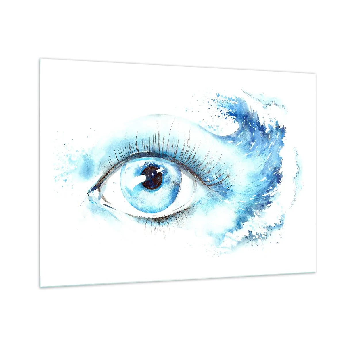 Glass picture - Immerse in those Blue Eyes - 100x70 cm