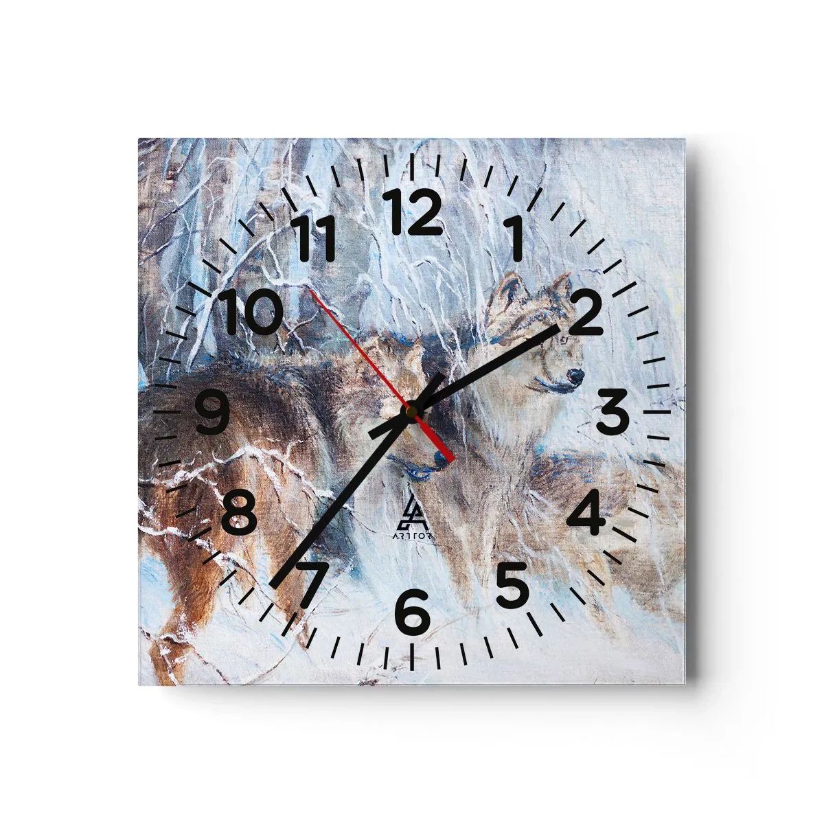Wall clock - Clock on glass - Watch out! It Is Coming - 40x40 cm