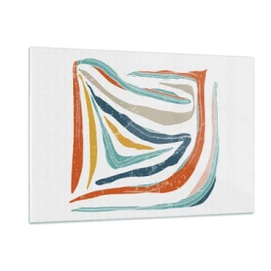 Glass picture - Abstract with a Friendly Smile - 120x80 cm