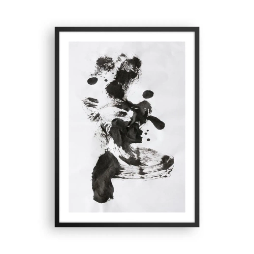 Poster in black frame - Black and white abstraction in the style of expressionism - 50x70cm - A Method in Madness? - Modern wall decoration for the living room and bedroom ARTTOR