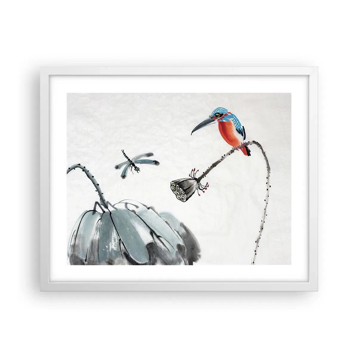 Poster in white frmae - Life of a Meadow - 50x40 cm