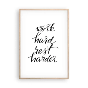 Poster in light oak frame - Life  Balance - 70x100 cm