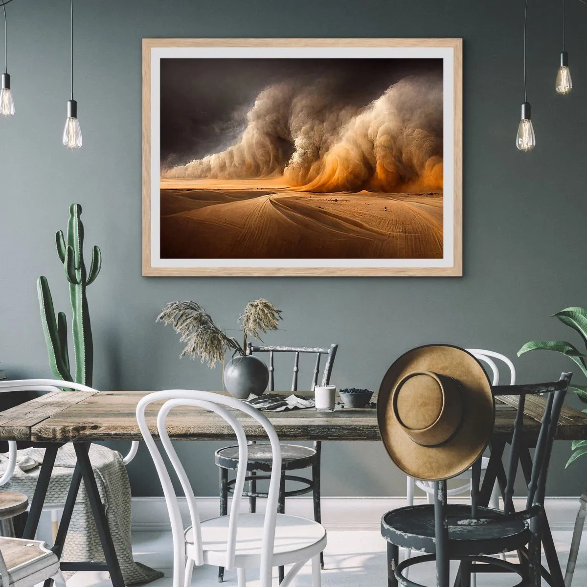 Poster in light oak frame - Rage of the Desert - 91x61 cm