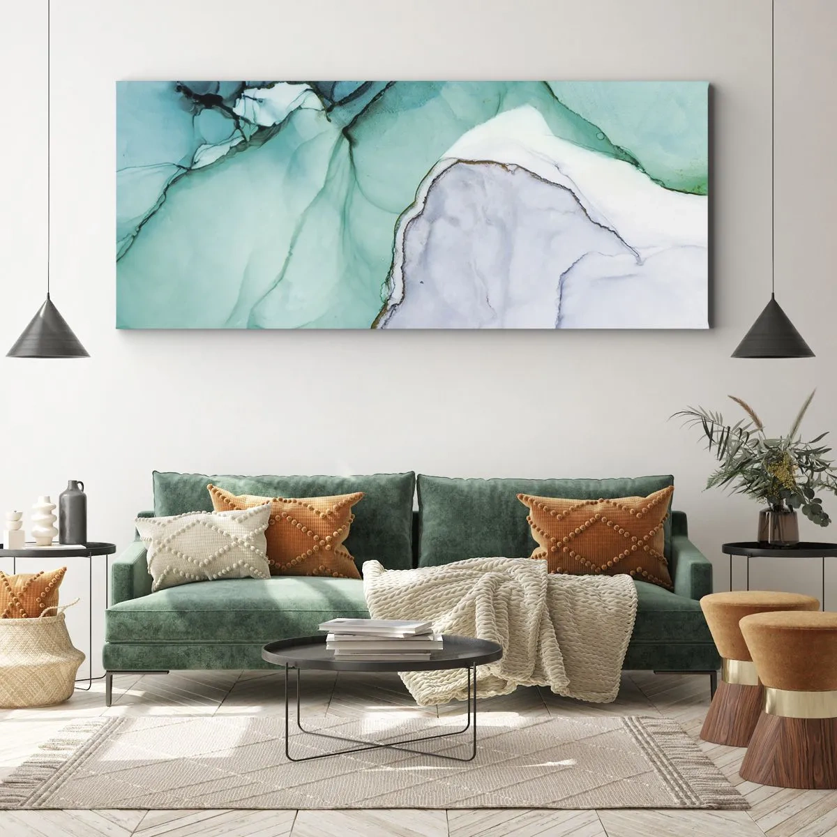 Canvas picture - Study in Turquoise - 100x40 cm