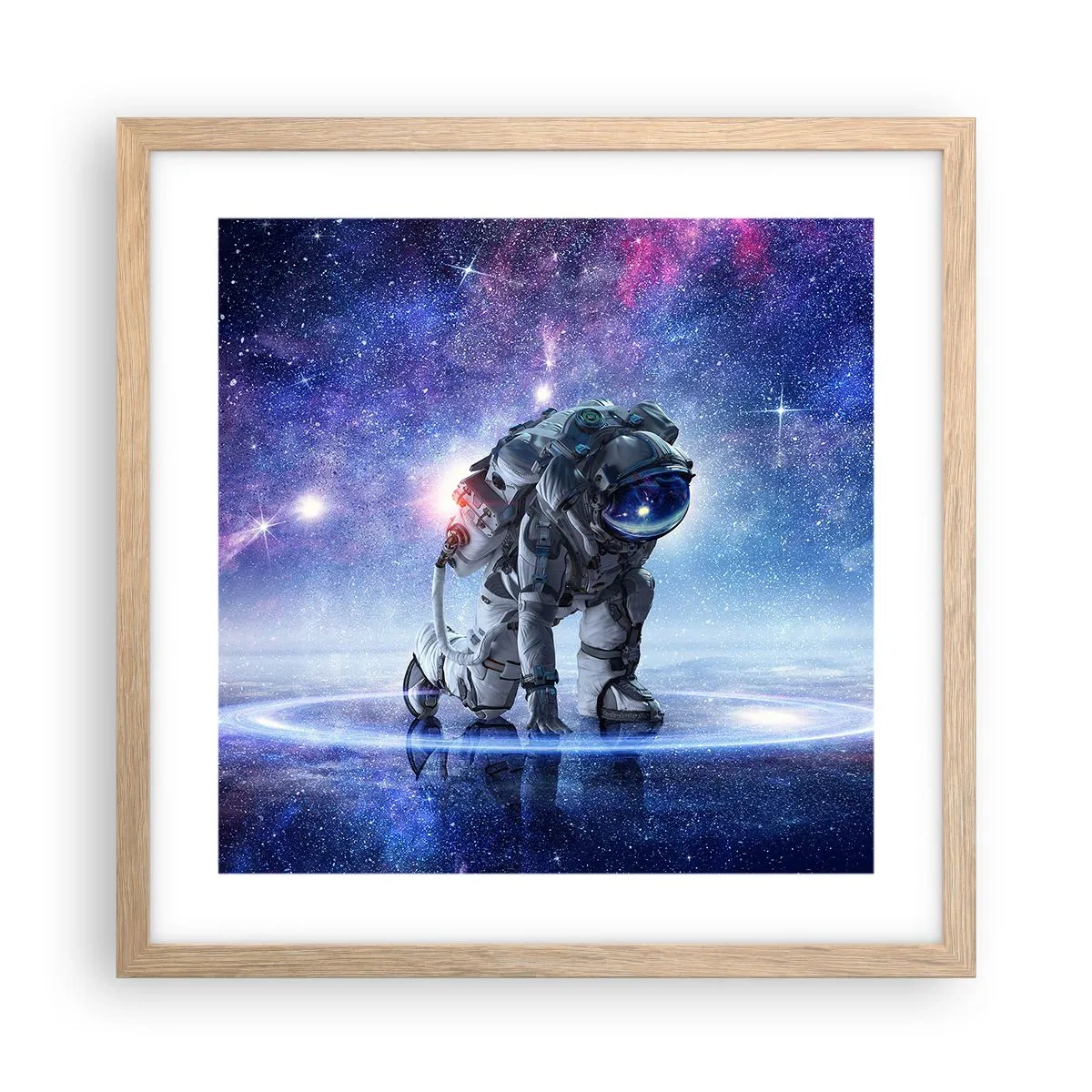 Poster in light oak frame - Starry Night above Me - 40x40 cm