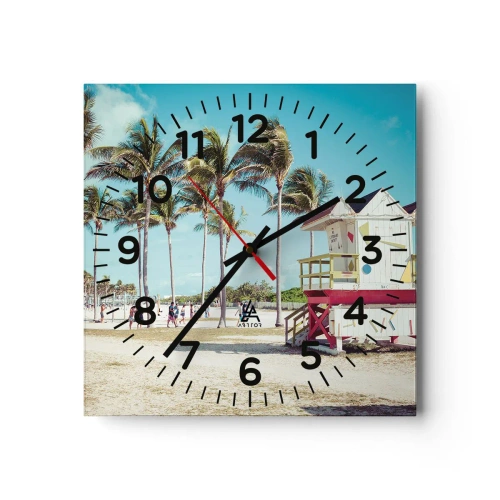 Wall clock - Clock on glass - Beautiful Day before You - 40x40 cm