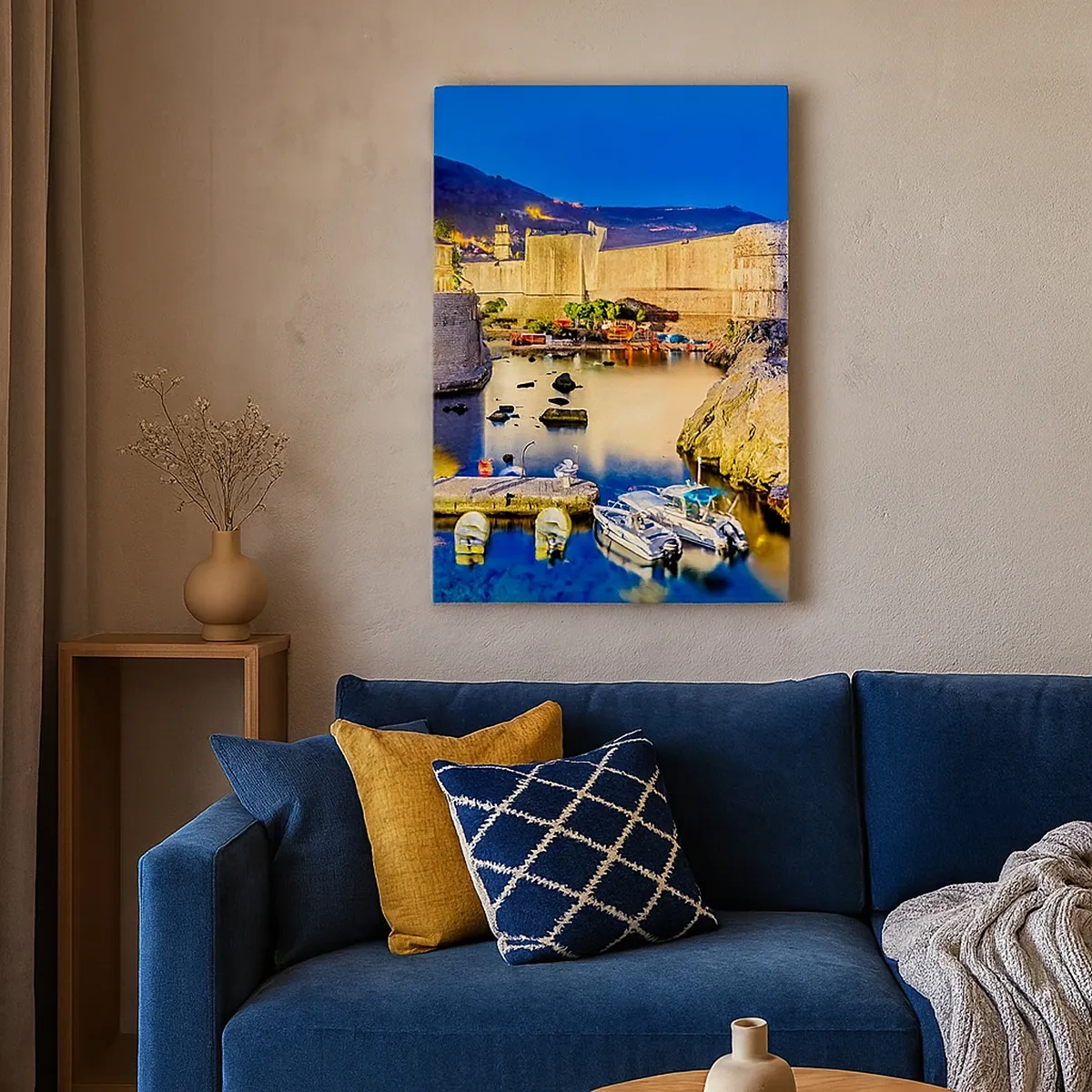Canvas picture - Bright Night by the Adriatic Sea - 50x70 cm