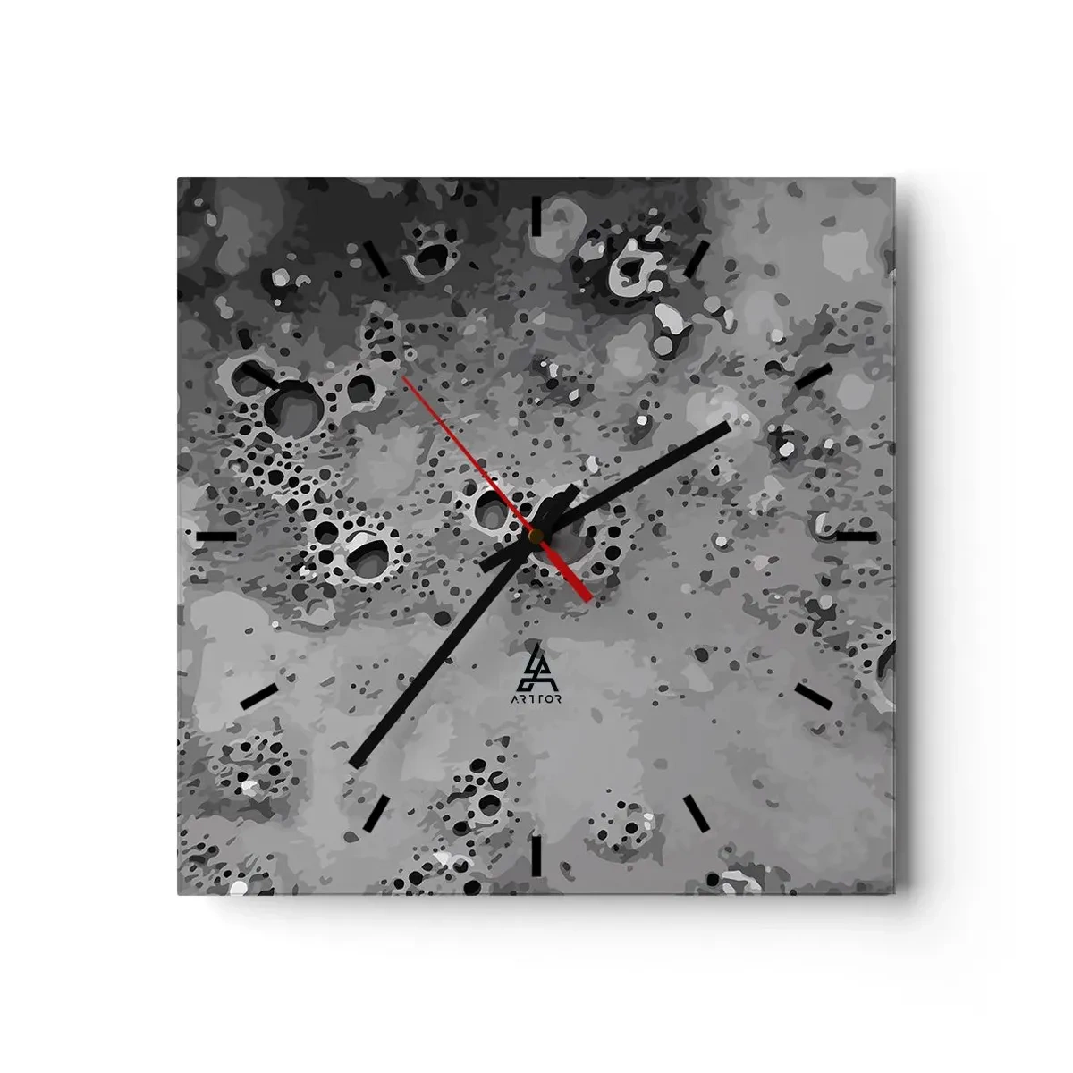 Wall clock - Clock on glass - Like a Moon Landscape - 40x40 cm