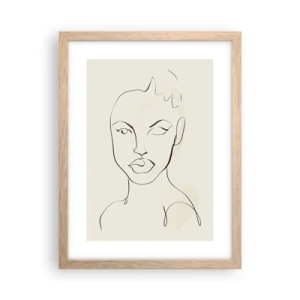 Poster in light oak frame - Outline of Sensuality - 30x40 cm