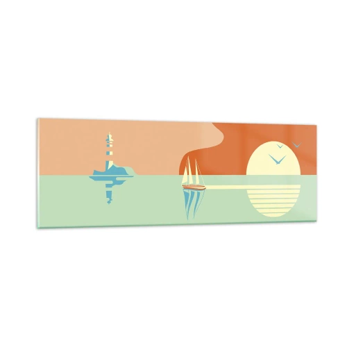 Glass picture - Ideal Sea Landscape - 90x30 cm