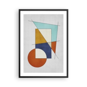 Poster in black frame - Geometric abstraction with colorful figures and lines - 50x70cm - Abstract: Modernist Fun - Modern wall decoration for the living room and bedroom ARTTOR