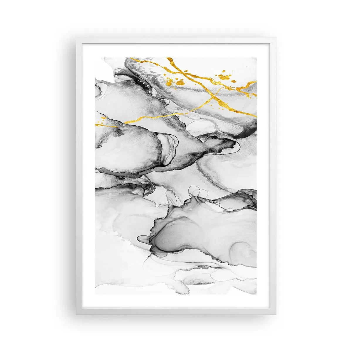 Poster in white frmae - Composition with a Golden Motif - 50x70 cm
