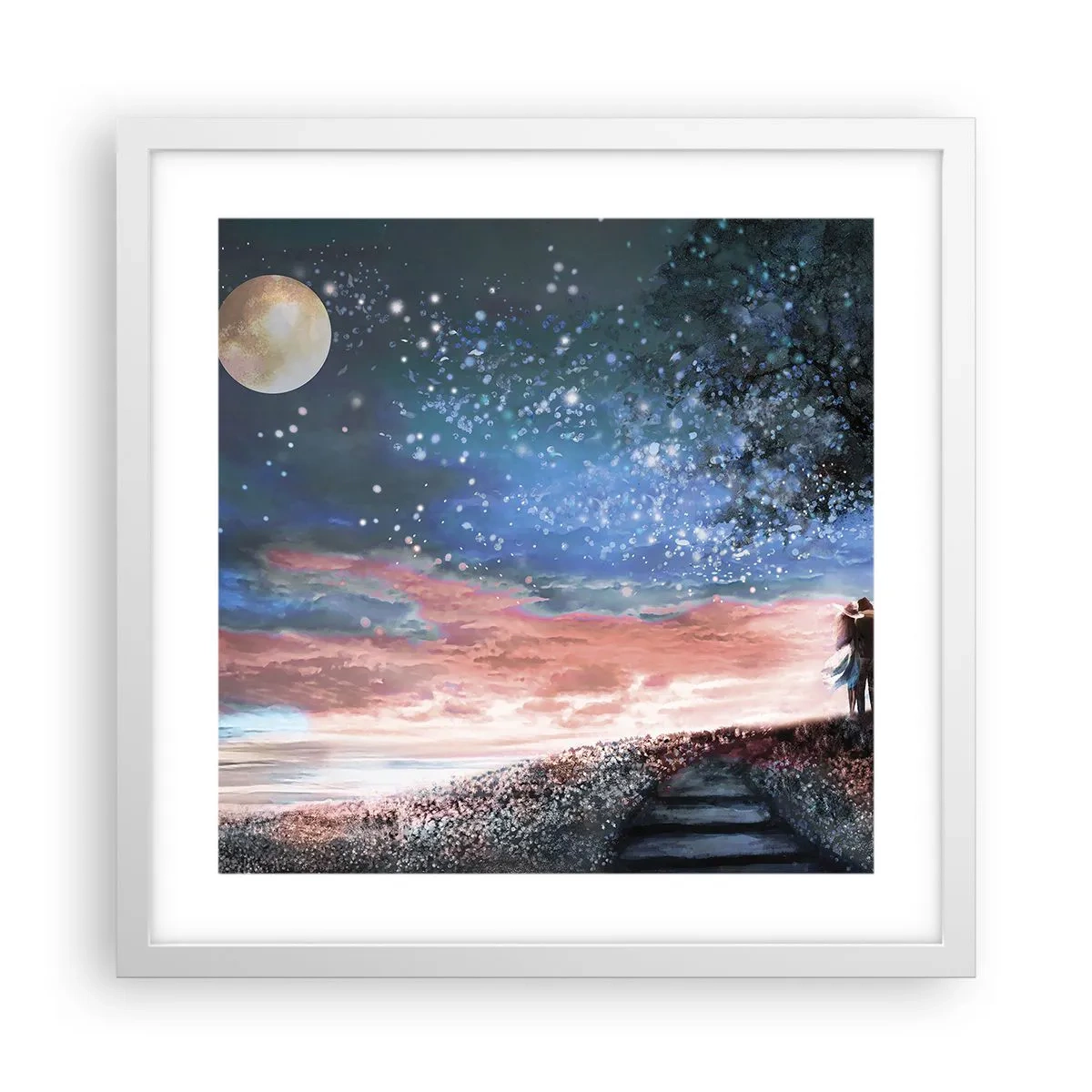 Poster in white frmae - Starry Spectacle - 40x40 cm