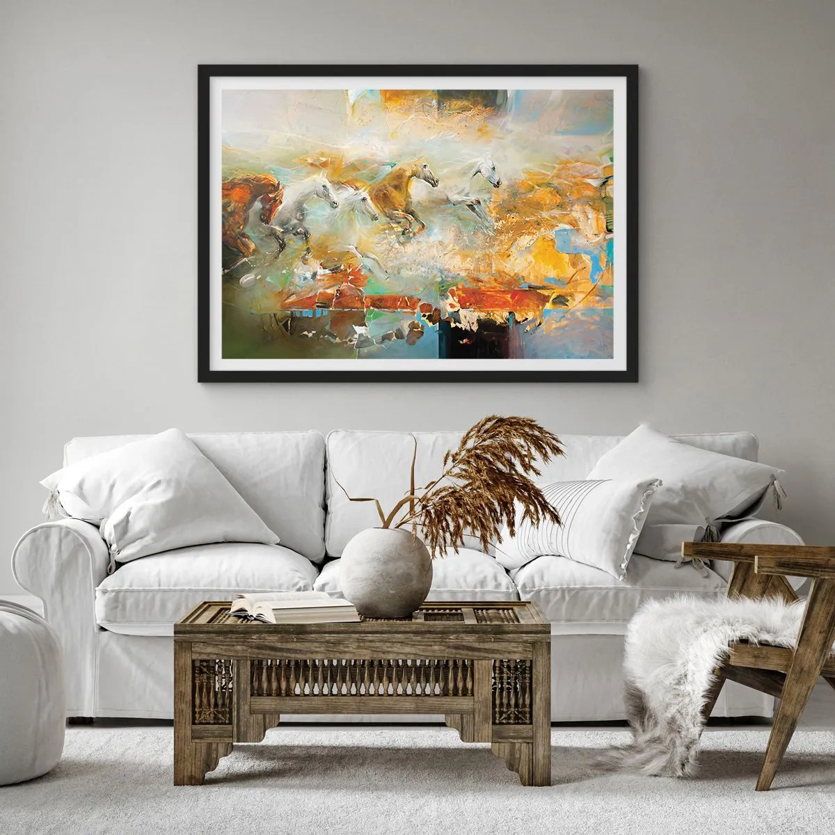 Poster in black frame - Gallopping through the World - 91x61 cm