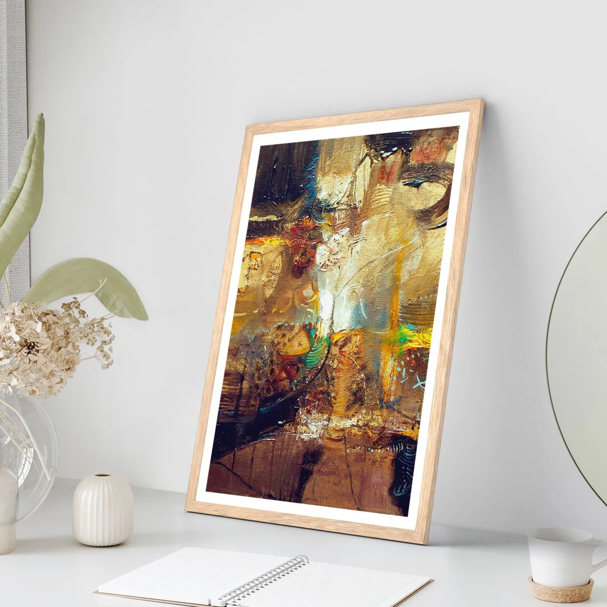 Poster in light oak frame - Cold, Warm, Hot - 40x50 cm