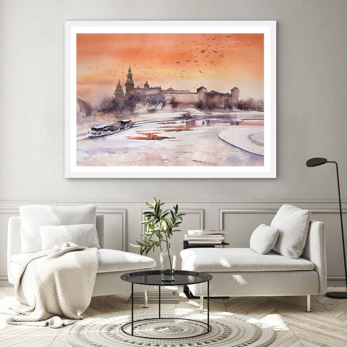 Poster in white frmae - Royal Sunset - 70x50 cm