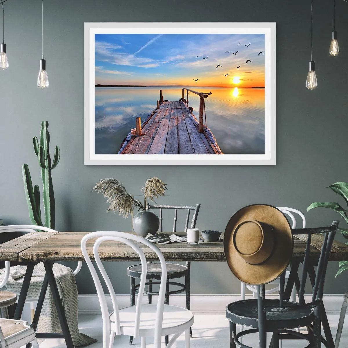 Poster in white frmae - Walk towards the Sun - 50x40 cm
