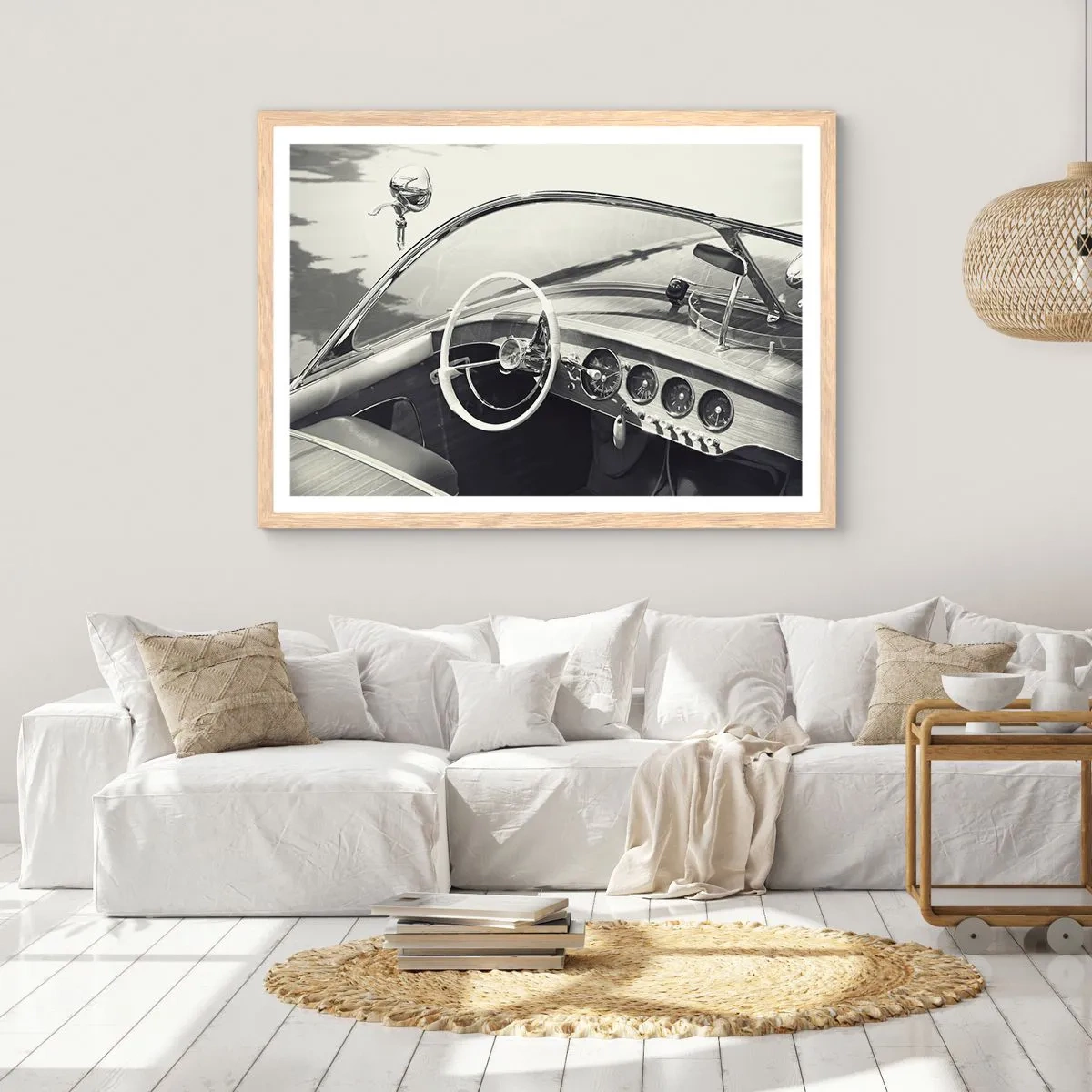 Poster in light oak frame - Weather for the Rich - 40x30 cm