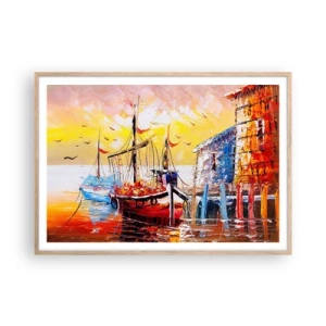 Poster in light oak frame - Happy Comeback - 100x70 cm
