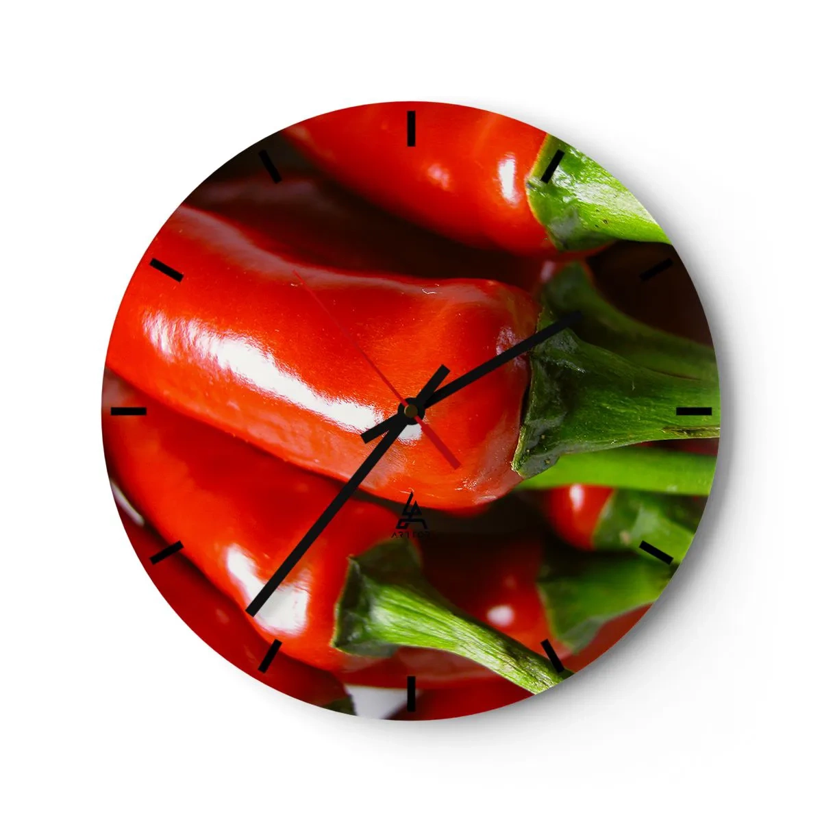 Wall clock - Clock on glass - Juicy, Shiny, Smooth - 40x40 cm