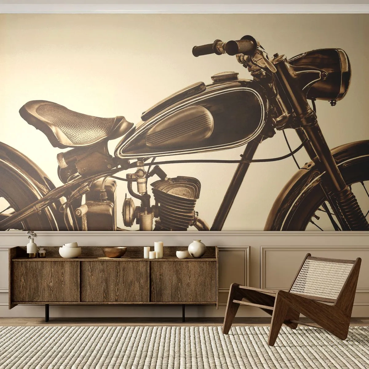 Self-Adhesive Photo Wallpaper Deluxe Sticker - Longing for Classics - Motorbike, Vintage, Automotive - 250x175 cm