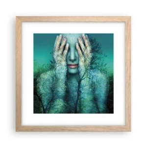 Poster in light oak frame - Submerged in Blue - 30x30 cm