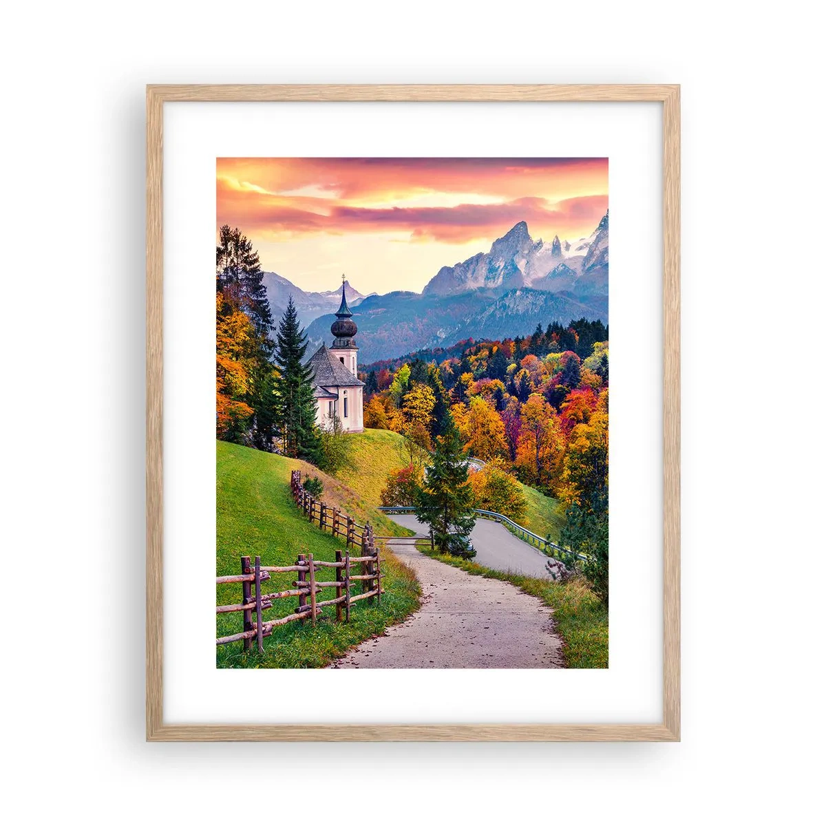Poster in light oak frame - Landscape Like a Picture - 40x50 cm