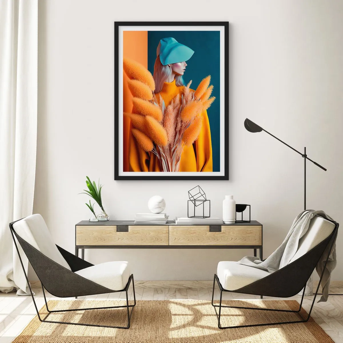 Poster in black frame - Fluffy Portrait - 61x91 cm