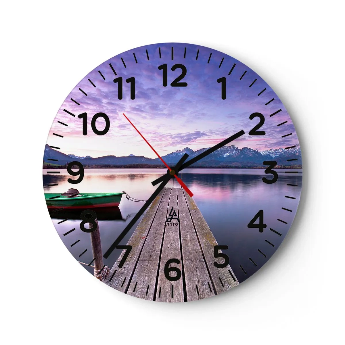 Wall clock - Clock on glass - Friendly Silence - 40x40 cm
