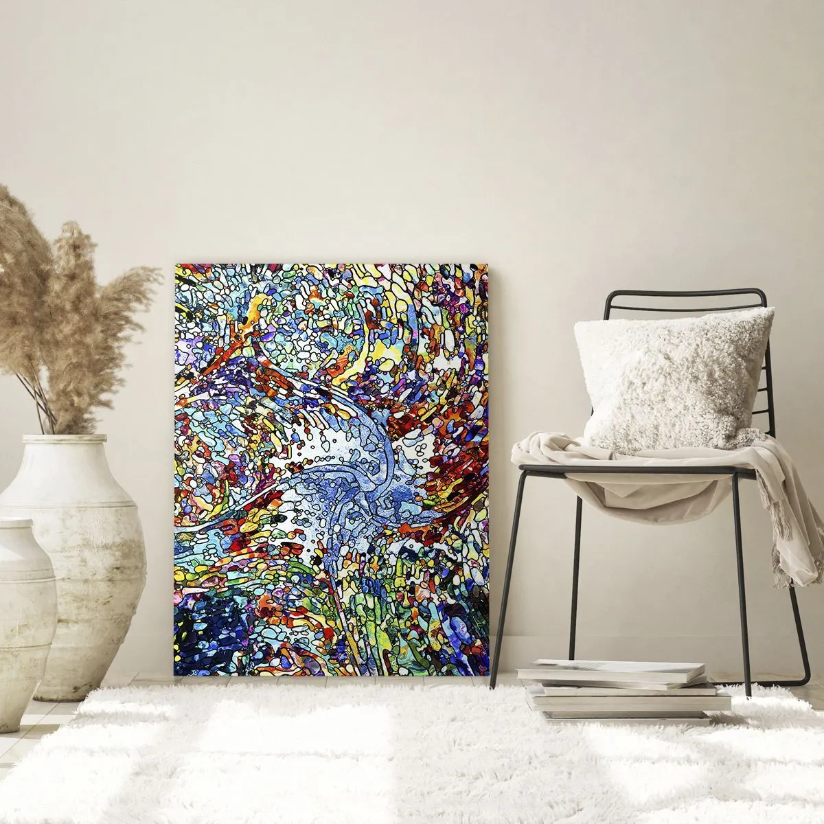 Glass picture - Stained Glass with Drops - 70x100 cm