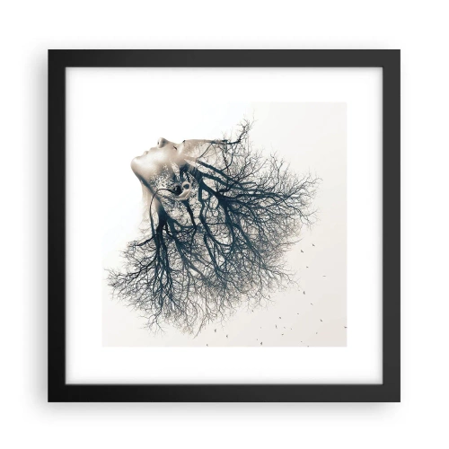 Poster in black frame - Listening to the Whisper of the Trees - 30x30 cm