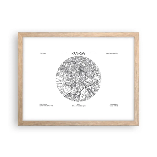 Poster in light oak frame - Anatomy of Crocow - 40x30 cm