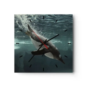 Wall clock - Clock on glass - Welcome to My World - 40x40 cm