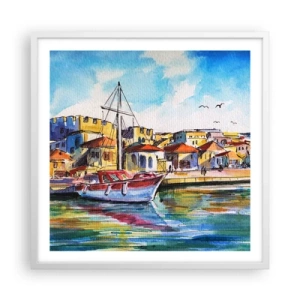 Poster in white frmae - Rainbow Afternoon - 60x60 cm