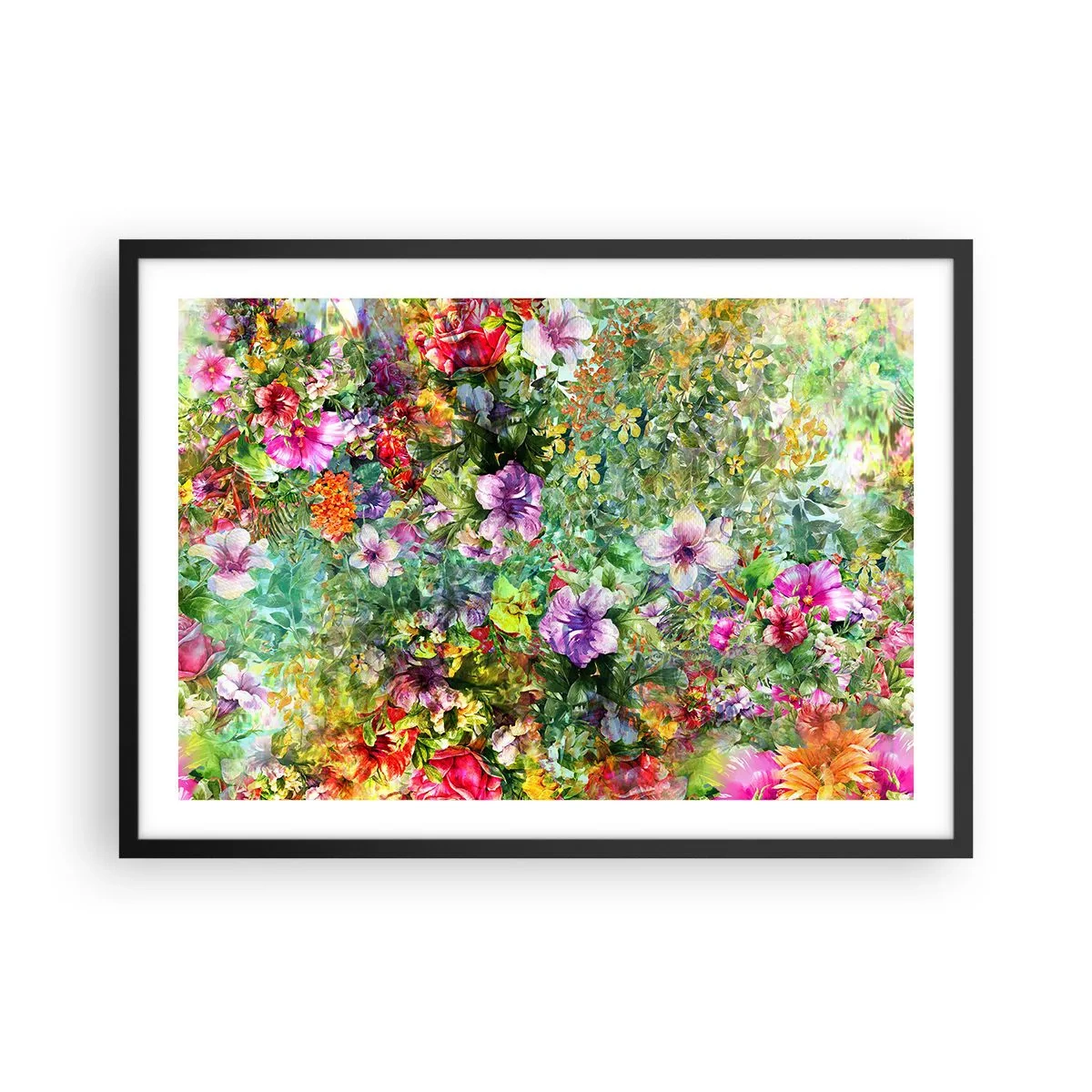 Poster in black frame - Lost in the Flowers - 70x50 cm