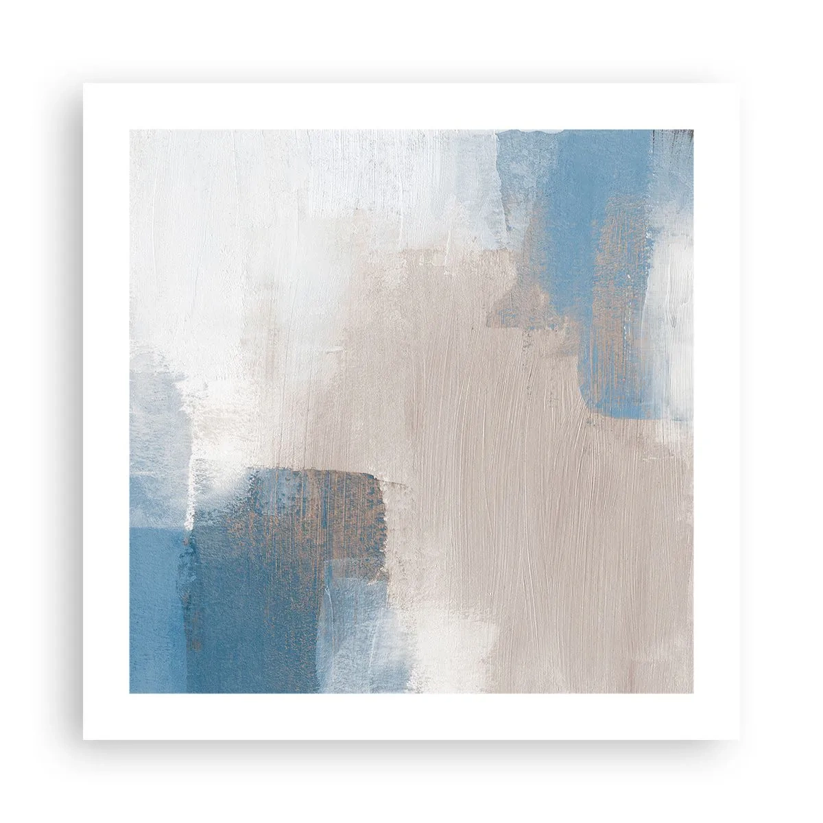 Poster - Pink Abstract with a Blue Curtain - 50x50 cm