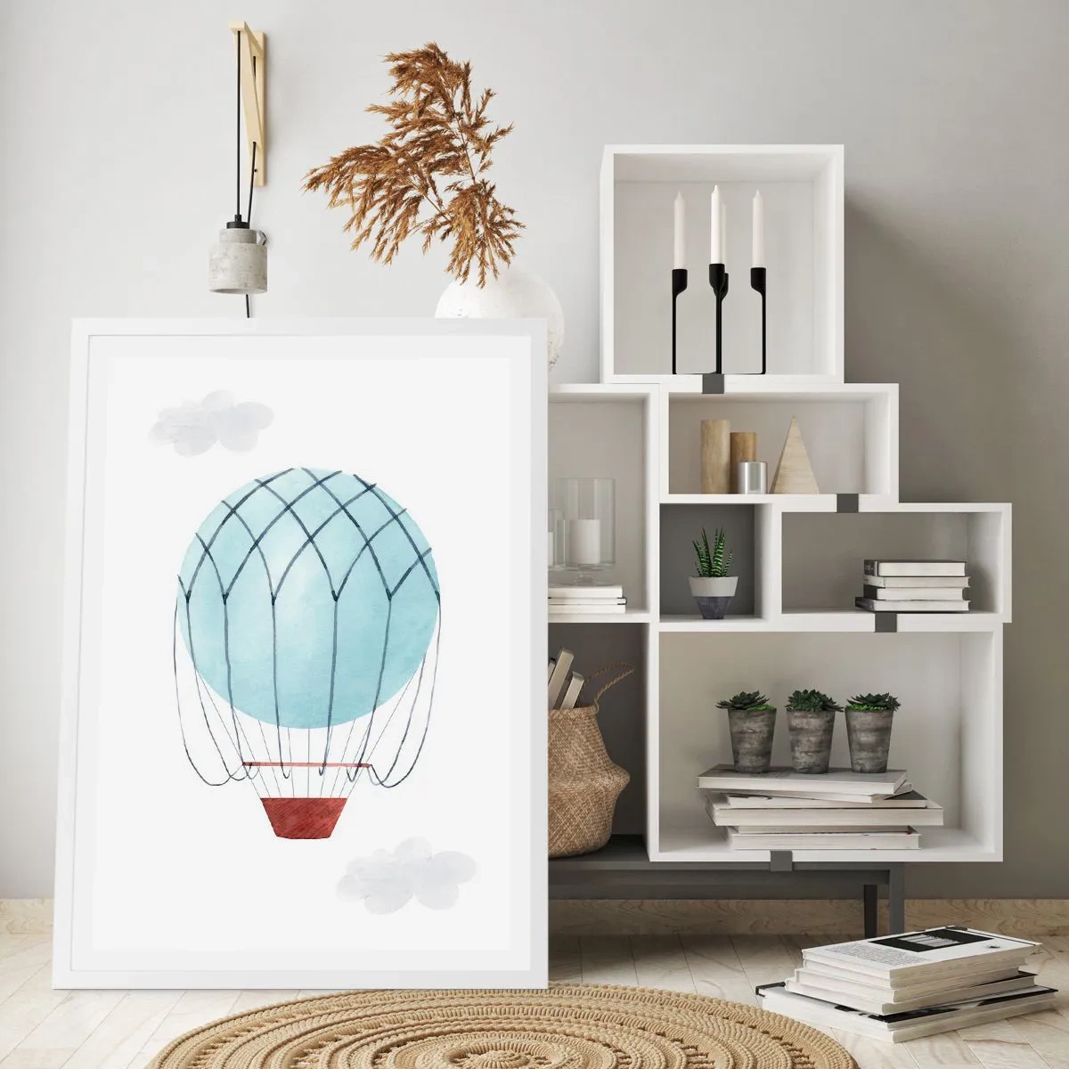 Poster in white frmae - All in the Clouds - 70x100 cm